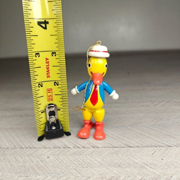 Vintage Wooden Anthropomorphic Duck Christmas Ornament Hand Painted - Picture 6 of 6